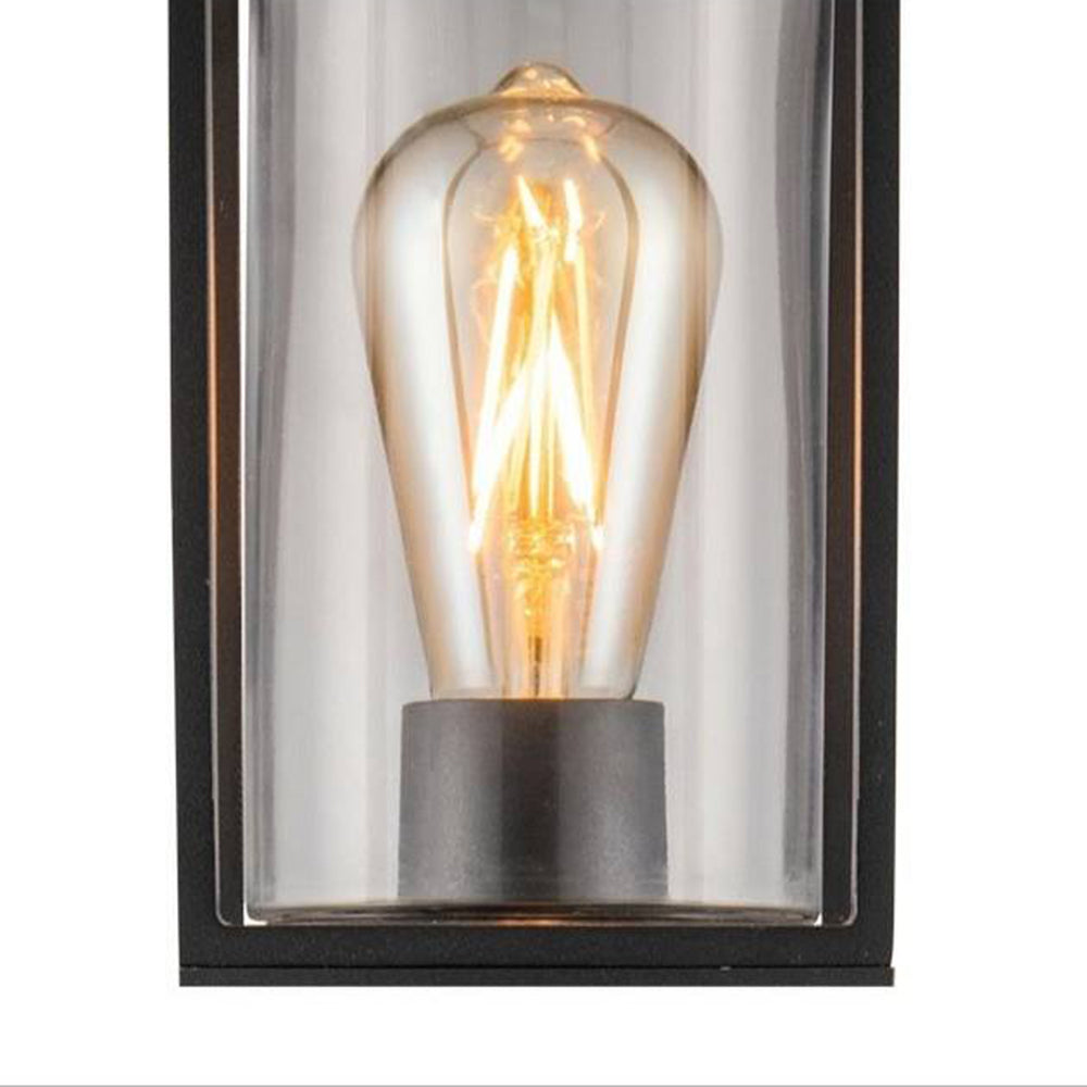 Ray Borne Extérieure Rectangulaire Moderne, Métal/Verre, Noir, Allée - Neutralighting