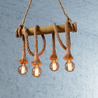 Silva Luminaires Suspensions Vintage LED Bambou/Métal Marron Salon/Chambre à Coucher - Neutralighting