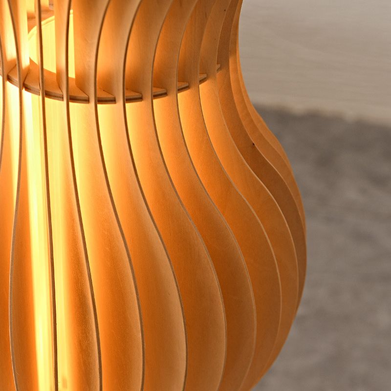 Muto Lampadaire Vague Moderne, Bois, Kaki, Salon - Neutralighting