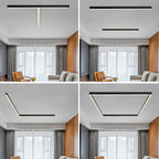 Solin Plafonnier Linéaire Moderne Noir Salon - Neutralighting