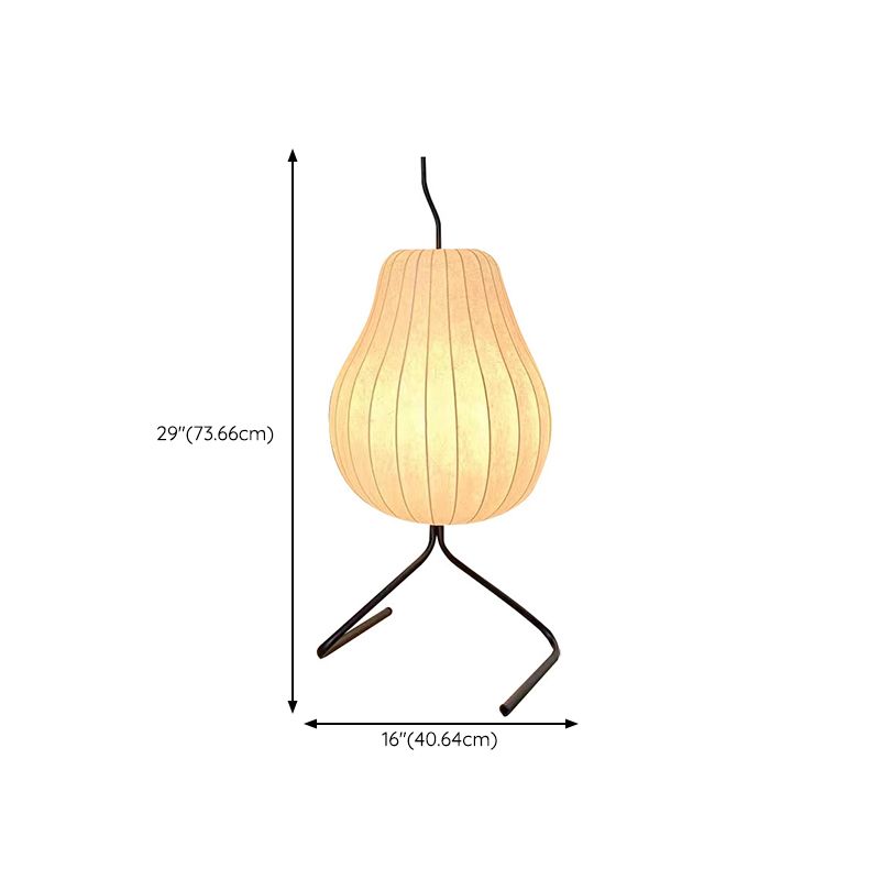 Ritta Lampadaire Poire Art Deco, Métal/Tissu, Beige, Salon - Neutralighting