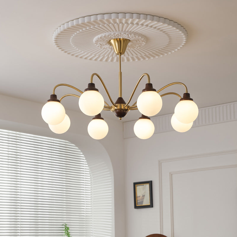 Valentina Français LED Lustre Chromé Or Salon/Chambre À Coucher - Neutralighting