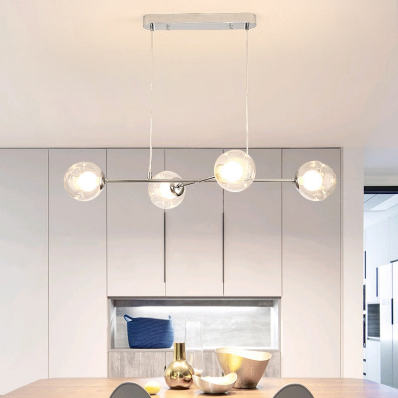 Valentina Moderne LED Lustre Chromé Verre Salon/Chambre À Coucher - Neutralighting