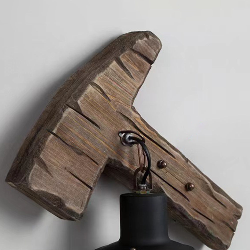Epoch Applique Murale en Forme de Marteau, Bois et Métal, 30x40CM - Neutralighting