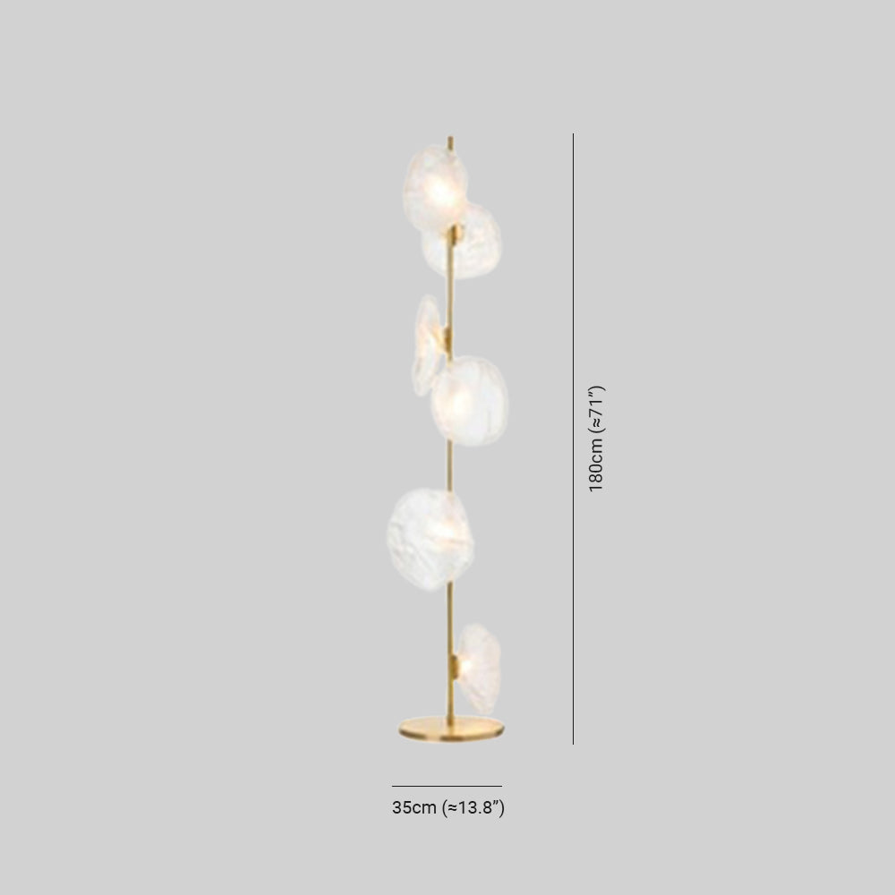 Avi Design Lampadaire Fleur Nordique Métal/Verre Noir/Or/Gris Chambre/Salon - Neutralighting