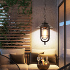 Silva Suspension Extérieure Lanterne Vintage, Métal/Verre, Noir/Bronze, Jardin - Neutralighting