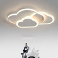Arisha Plafonnier Nuage Moderne, Acrylique/Metal, Blanc/Rose, Chambre - Neutralighting