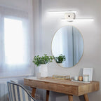 Ray Applique Murale à Miroir Design LED Linéaire Moderne Métal/Gel de Silice Noir/Argent Salle de Bain - Neutralighting