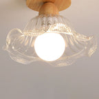 Arisha Moderne LED Plafonnier Dôme Bois Verre Salon Salle à Manger - Neutralighting