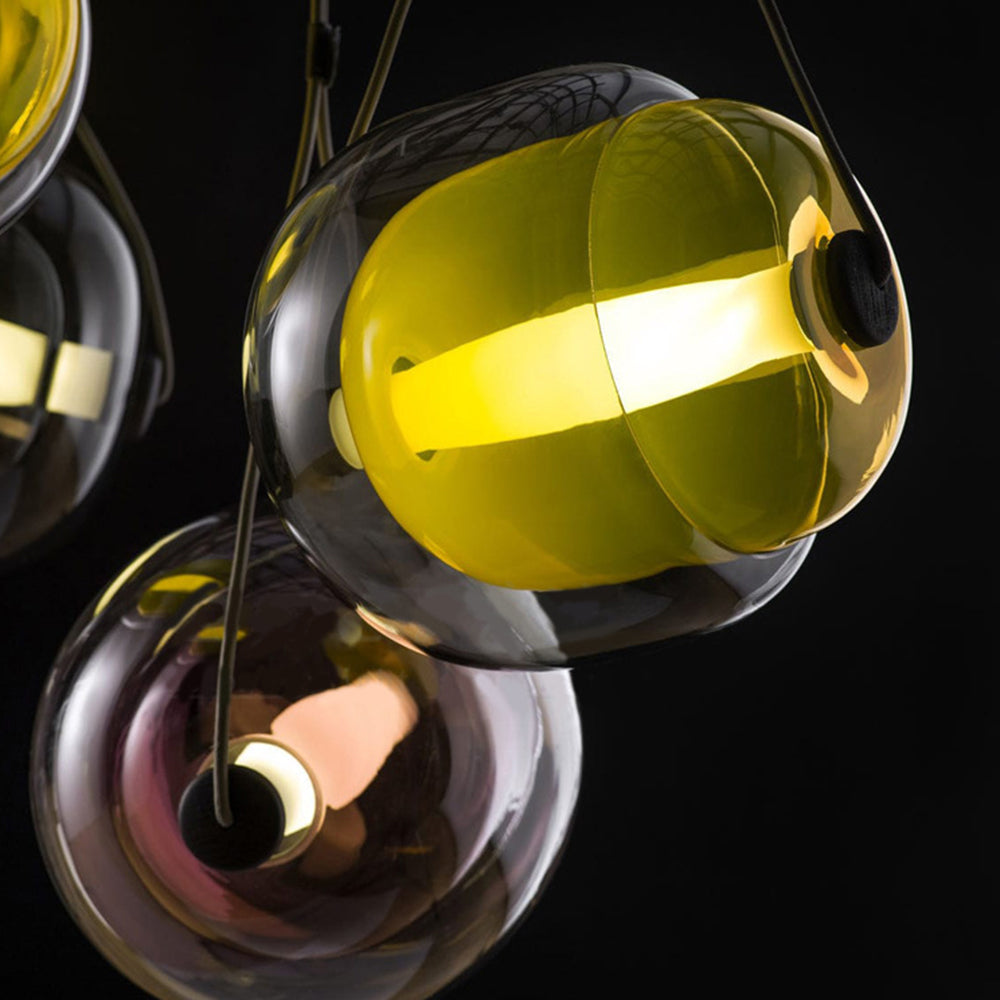 Valentina Design Luminaires Suspensions Bulle Moderne LED Verre Bleu/Jaune/Rose/Blanc Salon/Chambre à Coucher - Neutralighting