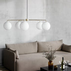 Valentina Minimaliste LED Bulle Verre Métal Lustre Salon - Neutralighting