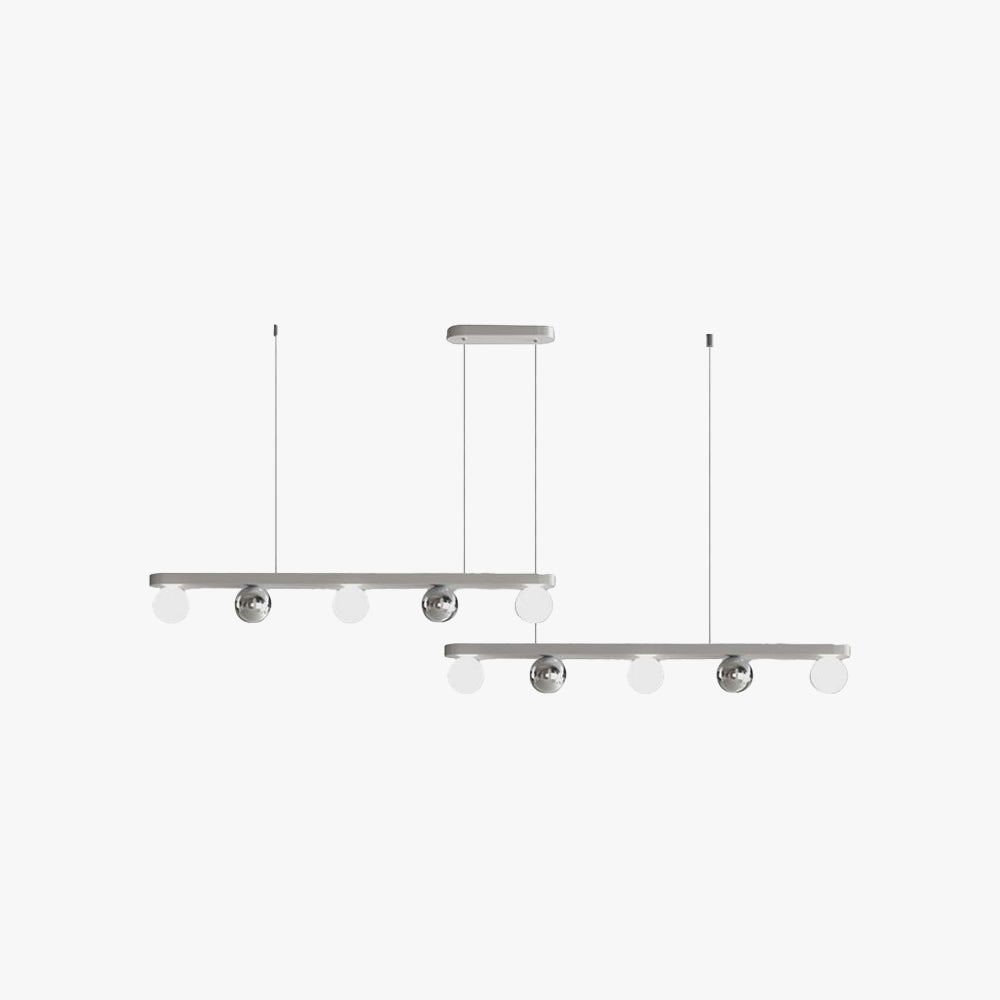 Valentina Suspension Linéaire Moderne Métal/Acrylique Blanc/Argent Chambre à Coucher - Neutralighting