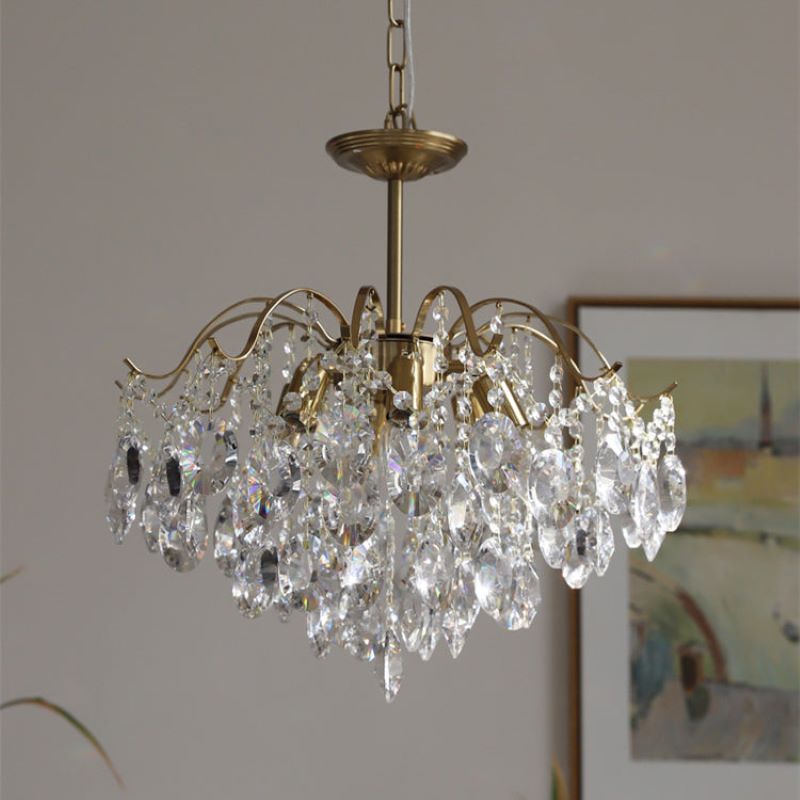 Kristy Lustre Rétro en Cristal Verre Métal Salon - Neutralighting