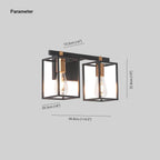 Silva Applique Murale à Miroir Carré Design LED Vintage Métal Noir Salle de Bain - Neutralighting