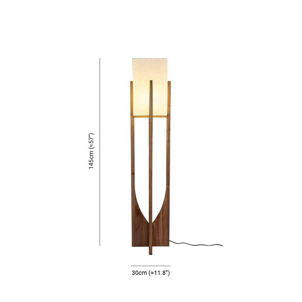 Muto Lampadaire Rectangulaire Naturel, Tissu, Bois, Salon/Bureau - Neutralighting