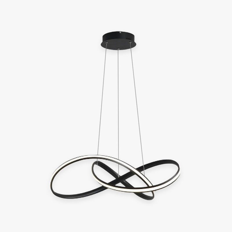 Arisha Suspension Linéaire Moderne, Metal/Gel de Silice, Blanc/Noir, Salon - Neutralighting