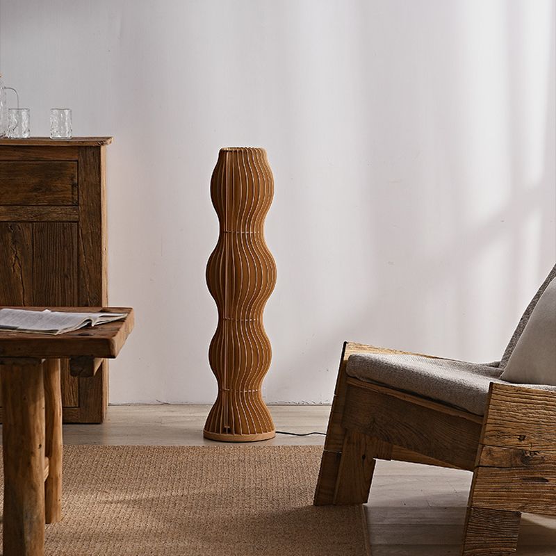 Muto Lampadaire Vague Moderne, Bois, Kaki, Salon - Neutralighting