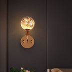 Valentina Applique Murale Bulle Ronde Moderne LED Métal Verre Noir/Or Salon/Chambre à Coucher - Neutralighting