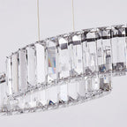 Kristy Luminaires Suspensions LED Wave Moderne Grande Cristal Métal Argent/Or Salon/Cuisine - Neutralighting