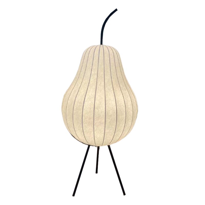Ritta Lampadaire Poire Art Deco, Métal/Tissu, Beige, Salon - Neutralighting
