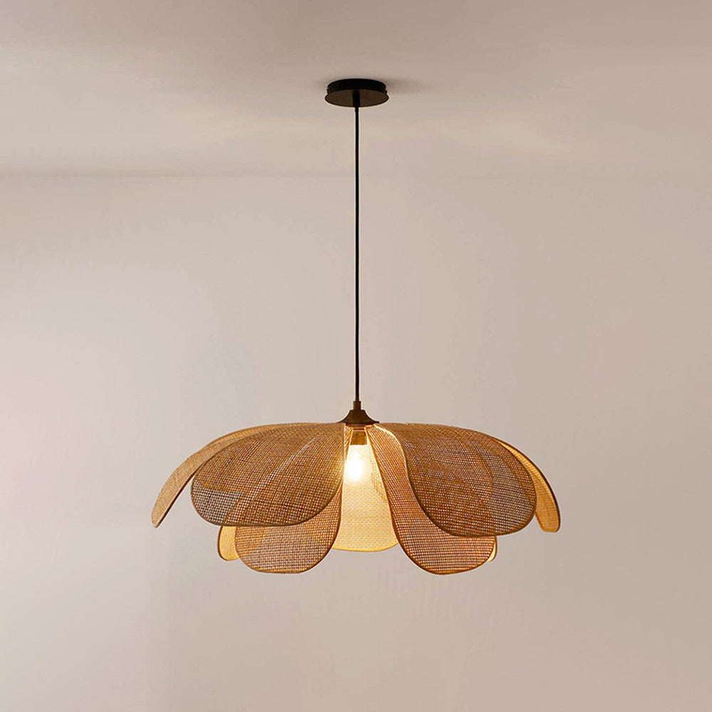 Ritta Suspension Vintage, Métal/Rotin, Bois, Salle à Manger - Neutralighting