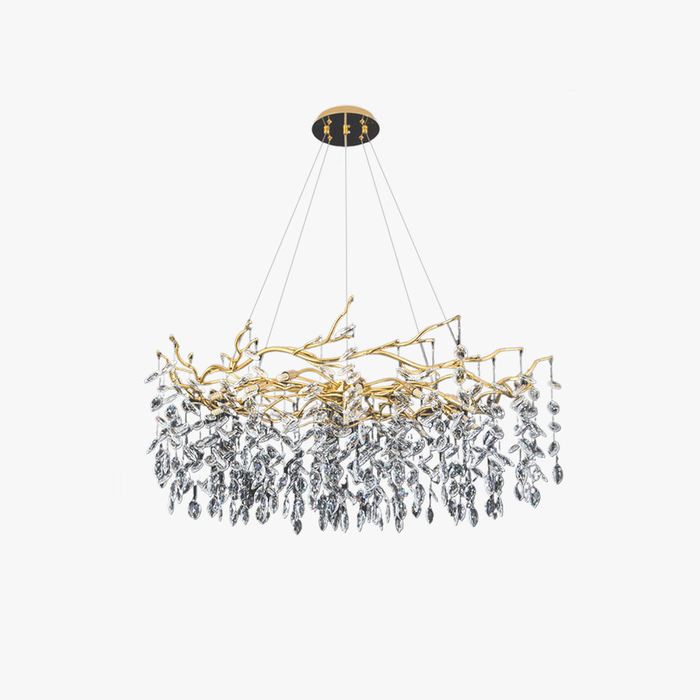 Kristy Lustre Branche Moderne Cristal/Métal Doré Salon - Neutralighting