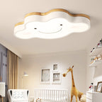 Aria Plafonnier Nuage Moderne, Acrylique/Bois, Blanc/Vert/Rose, Chambre - Neutralighting