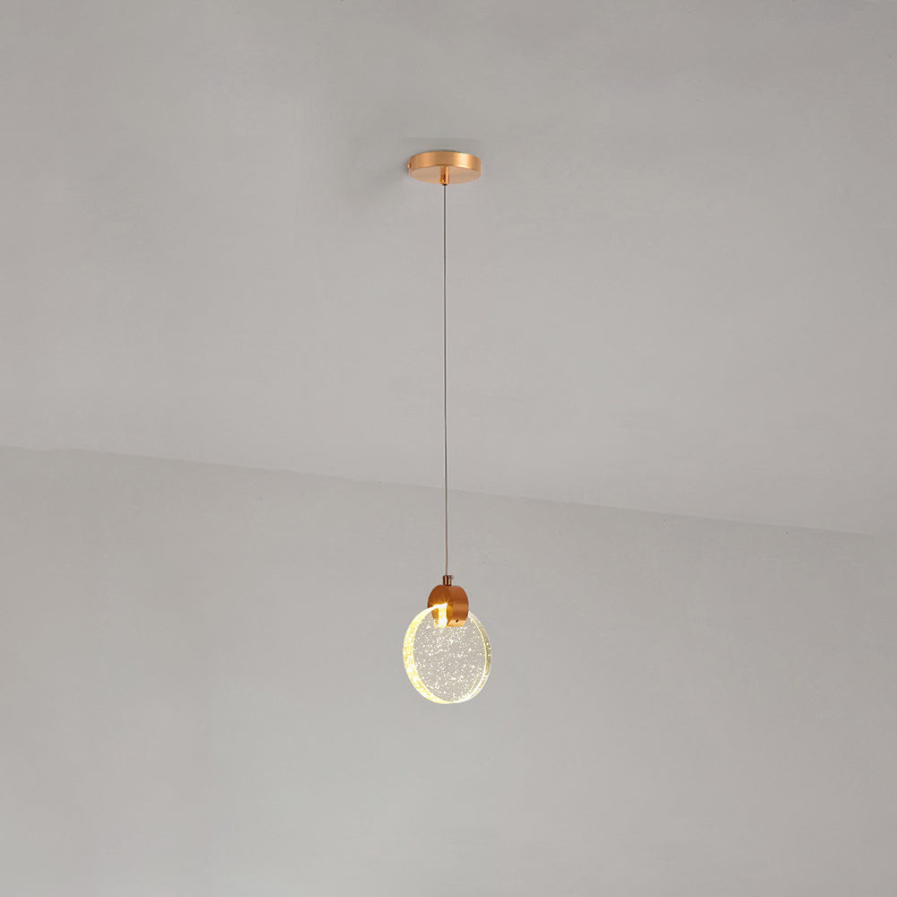 Kristy Suspension Ronde Nordique, Métal/Cristal, Doré, Escalier/Salon - Neutralighting
