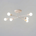 Valentina Plafonnier Linéaire Moderne, Métal/Verre, Blanc/Noir/Doré, Salon - Neutralighting