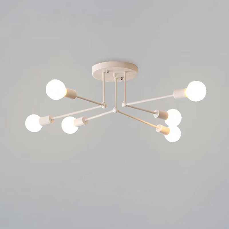Valentina Plafonnier Linéaire Moderne, Métal/Verre, Blanc/Noir/Doré, Salon - Neutralighting
