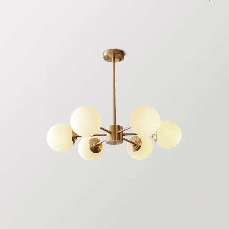 Lustra Chandelier en Laiton Verre Opale - Neutralighting