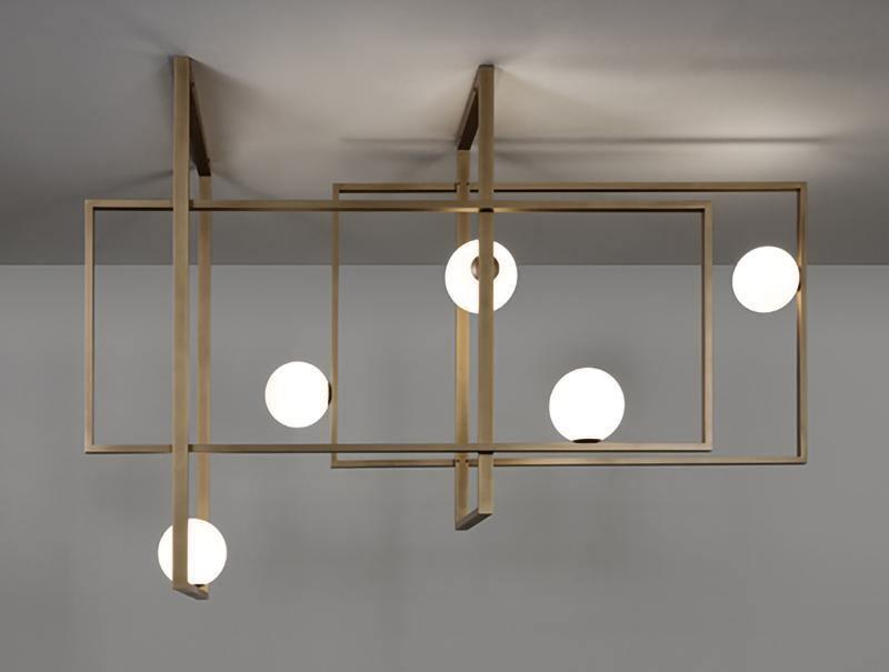 Lustra Chandelier Mondrian en Verre et Laiton Moderne - Neutralighting