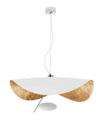 Lustra Suspension Lampe Abat-jour Courbé Noir et Or - Neutralighting