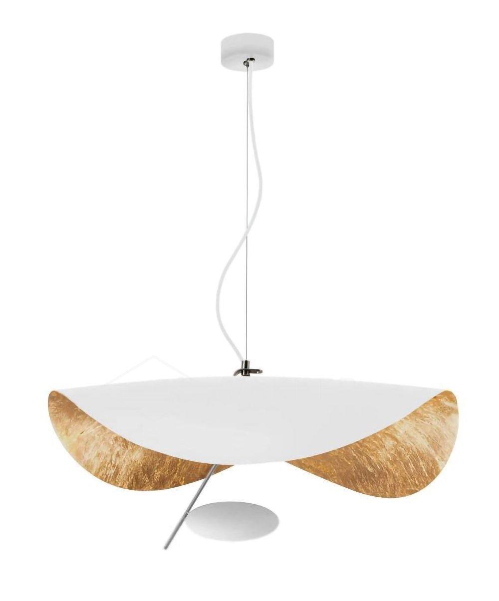 Lustra Suspension Lampe Abat-jour Courbé Noir et Or - Neutralighting