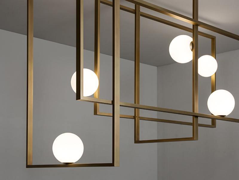 Lustra Chandelier Mondrian en Verre et Laiton Moderne - Neutralighting