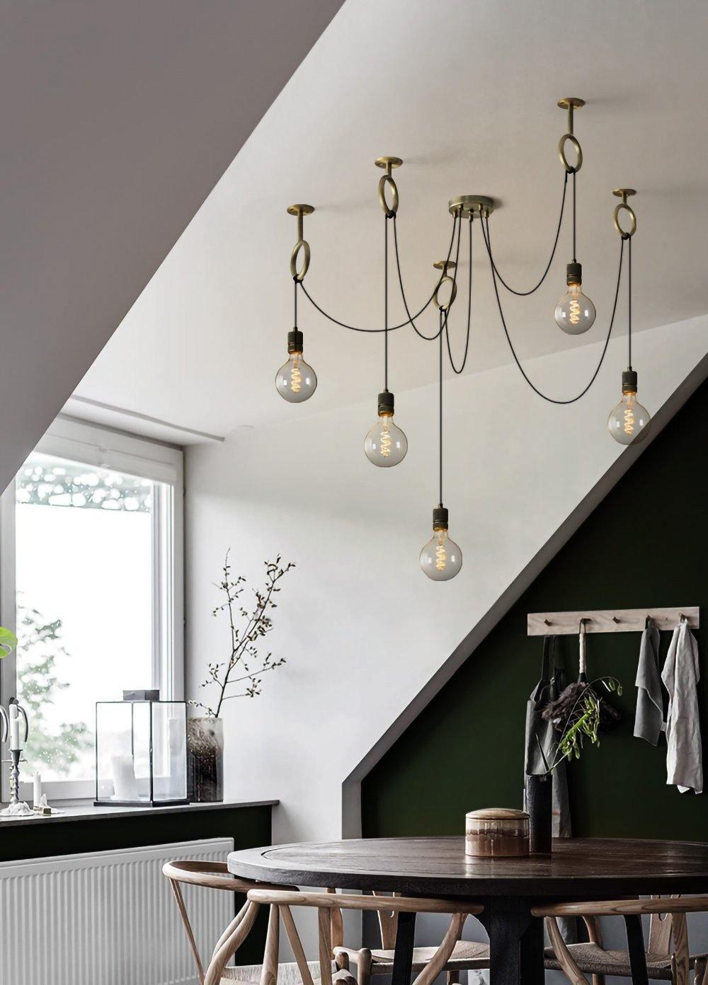 Lustra Chandelier Industrial Spider Bulb Hanging - Neutralighting