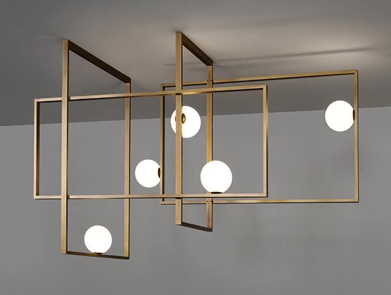 Lustra Chandelier Mondrian en Verre et Laiton Moderne - Neutralighting