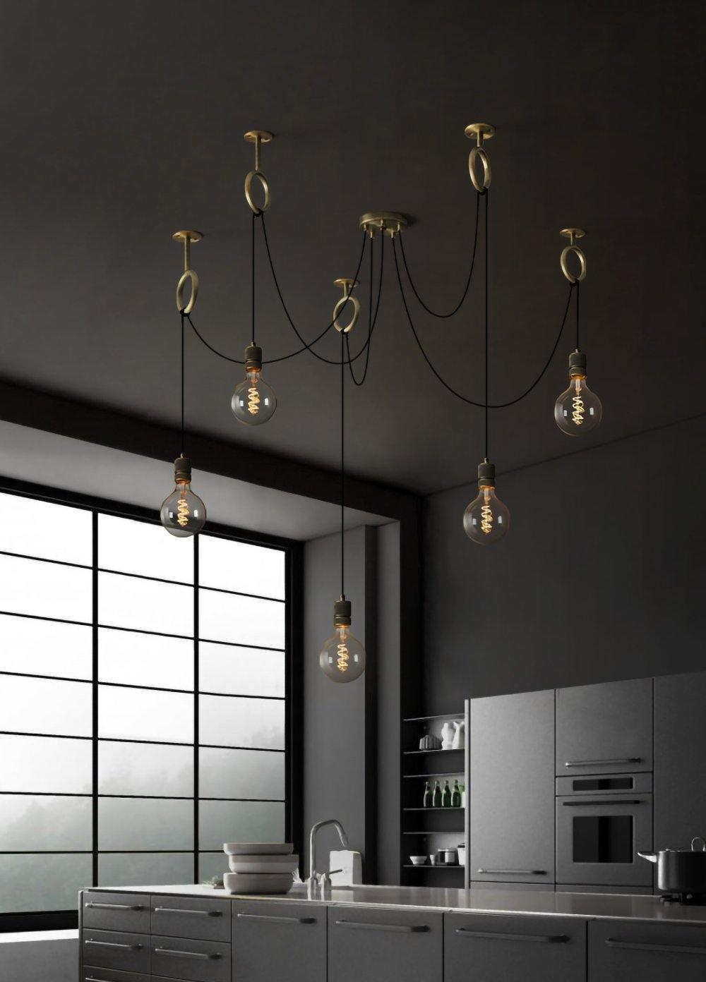 Lustra Chandelier Industrial Spider Bulb Hanging - Neutralighting