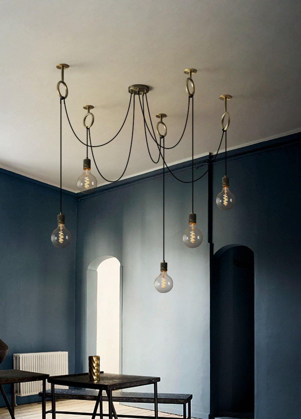 Lustra Chandelier Industrial Spider Bulb Hanging - Neutralighting