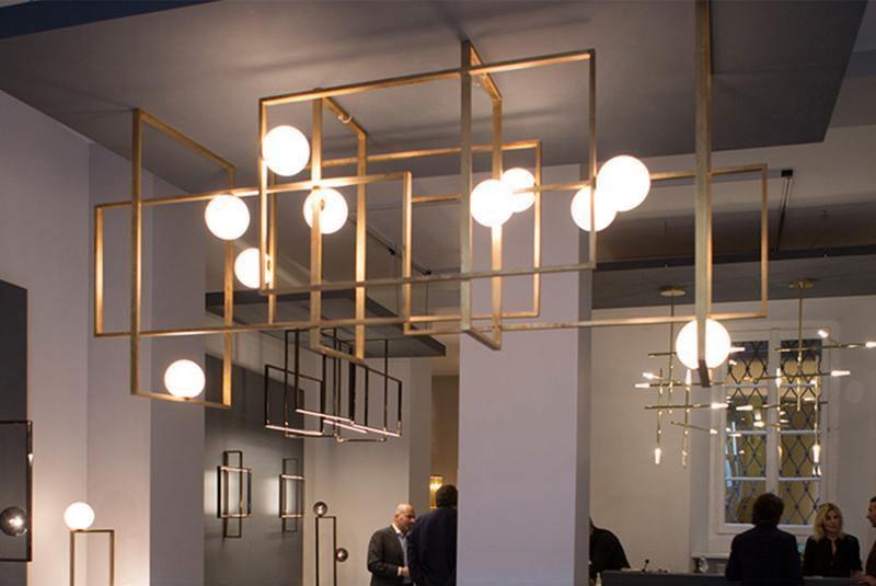 Lustra Chandelier Mondrian en Verre et Laiton Moderne - Neutralighting