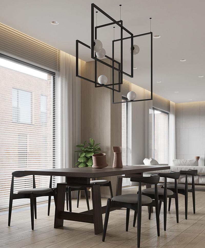 Lustra Chandelier Mondrian en Verre et Laiton Moderne - Neutralighting