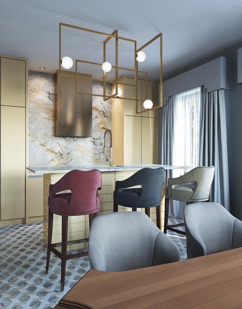 Lustra Chandelier Mondrian en Verre et Laiton Moderne - Neutralighting