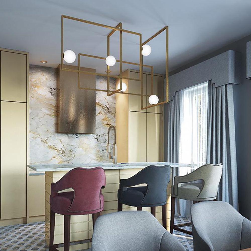 Lustra Chandelier Mondrian en Verre et Laiton Moderne - Neutralighting