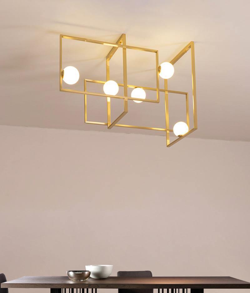 Lustra Chandelier Mondrian en Verre et Laiton Moderne - Neutralighting