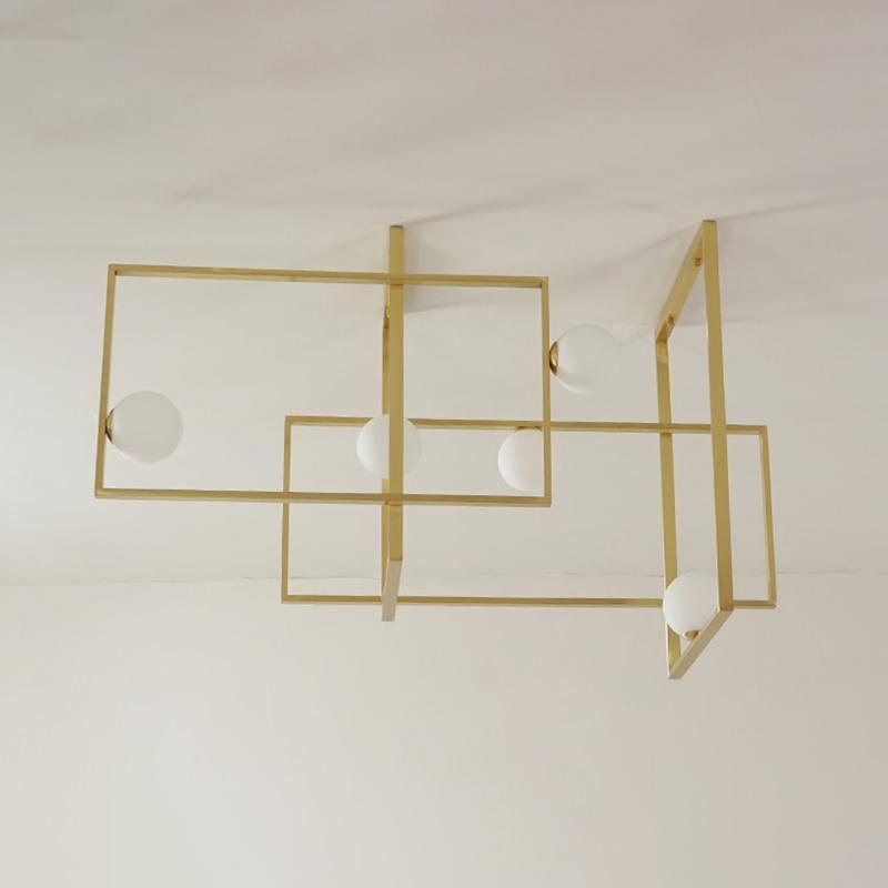 Lustra Chandelier Mondrian en Verre et Laiton Moderne - Neutralighting
