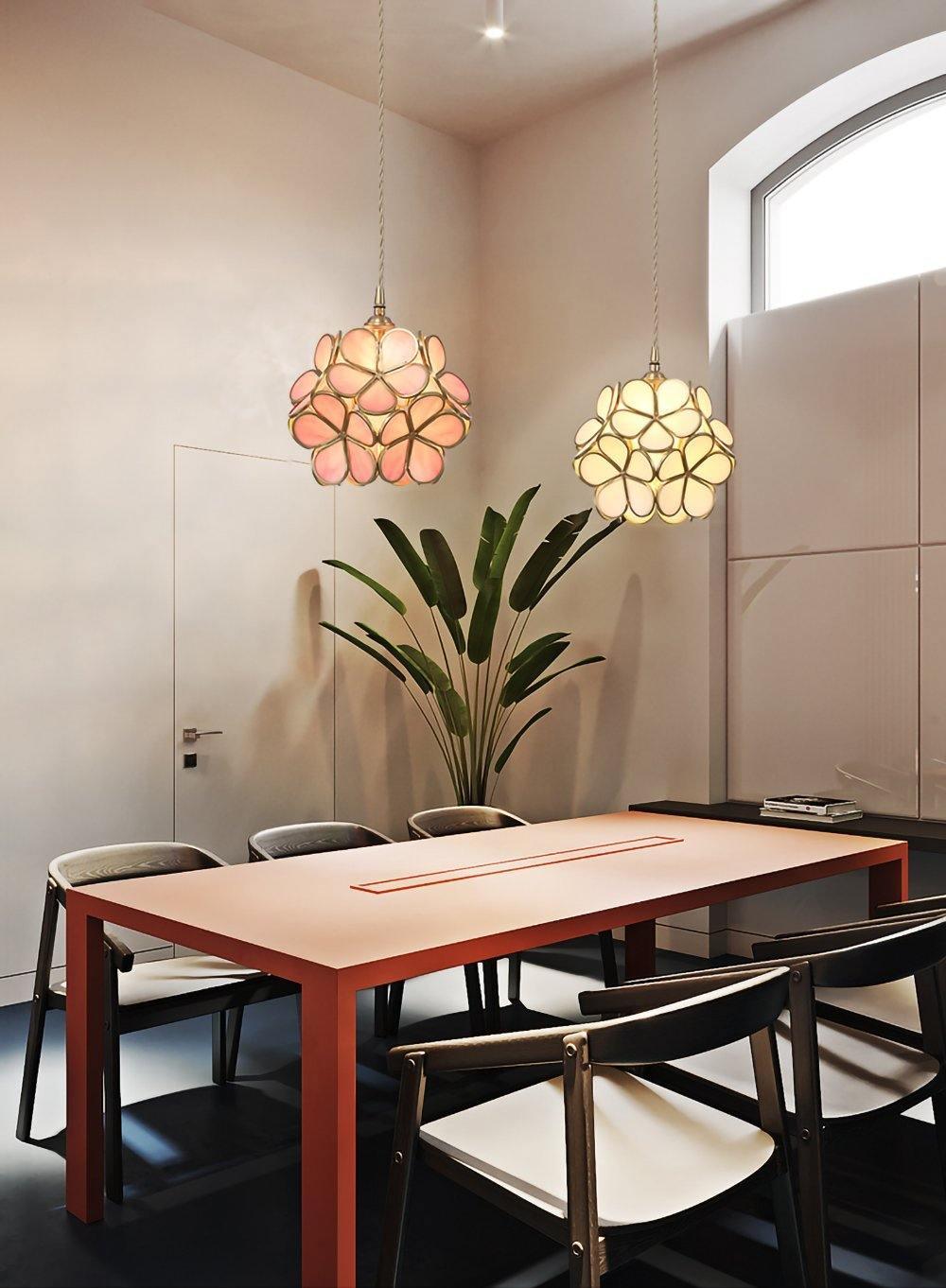 Lustra Suspension en Verre en Forme de Pétale pour Cuisine - Neutralighting