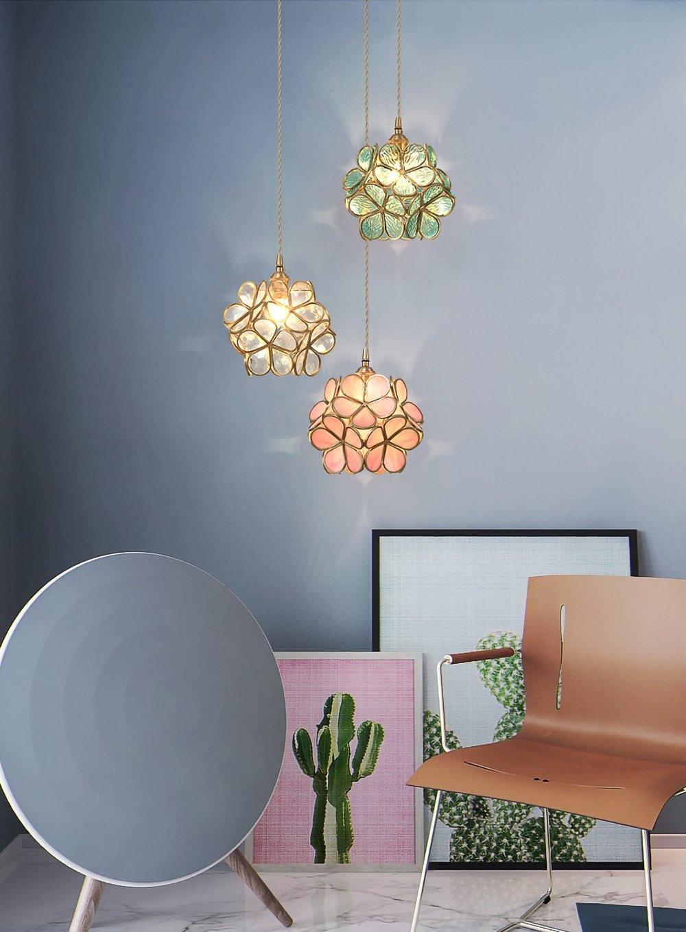 Lustra Suspension en Verre en Forme de Pétale pour Cuisine - Neutralighting