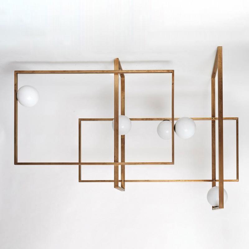 Lustra Chandelier Mondrian en Verre et Laiton Moderne - Neutralighting
