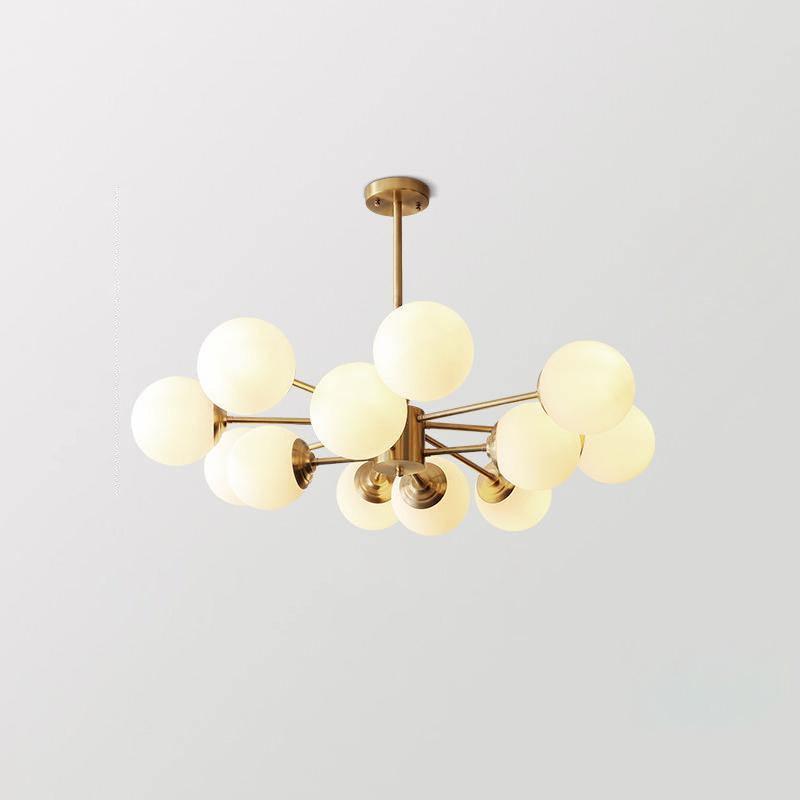 Lustra Chandelier en Laiton Verre Opale - Neutralighting