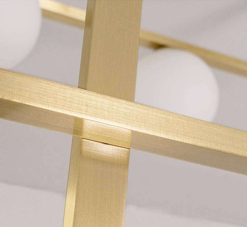 Lustra Chandelier Mondrian en Verre et Laiton Moderne - Neutralighting